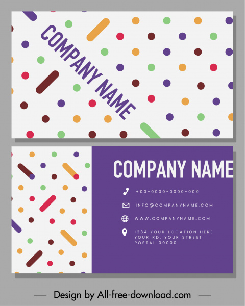 template kartu bisnis warna-warni warna-warni bentuk geometris dekorasi