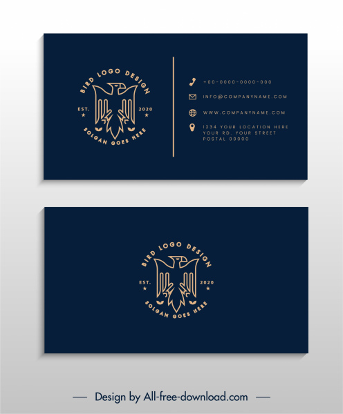 modelo de cartão de visita decoração logotipo águia escura