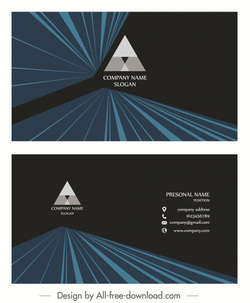 bisnis kartu template gelap 3d dinamis desain modern