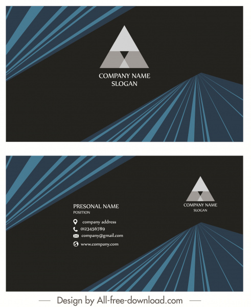 bisnis kartu template gelap dekorasi modern yang elegan 3d