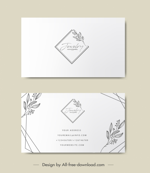 plantilla de tarjeta de visita elegante geometría floral dibujado a mano