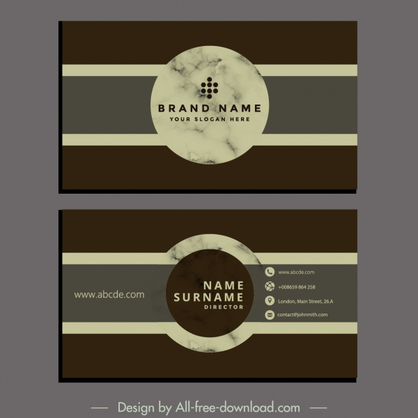 Визитная карточка шаблон элегантный ретро дизайн круг декор