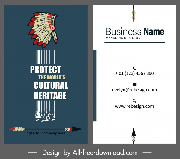 Visitenkarte Vorlage ethnische Elemente Dekor