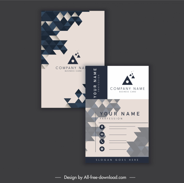 bisnis kartu template geometris poligonal dekorasi desain vertikal