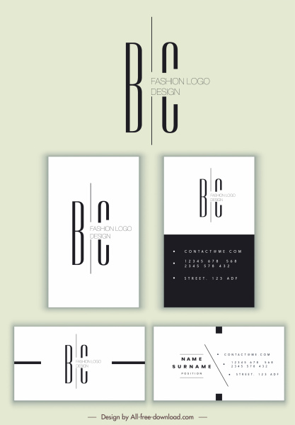 business card design semplice bianco nero moderno di modello