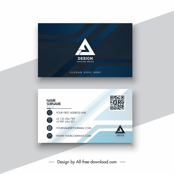 Business Card Template Modern Elegant Dark Bright Geometry