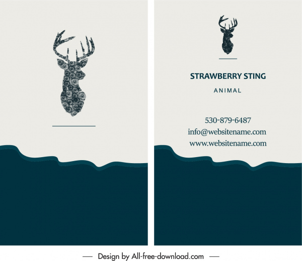 plantilla de tarjeta de visita decoración de logotipo de Reno natural