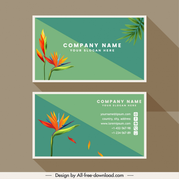bisnis kartu template alam tema flora dekorasi