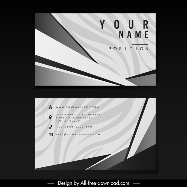 визитная карточка шаблон ретро черный белый абстрактный декор
