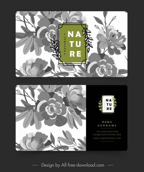 визитная карточка шаблон ретро ботанический декор