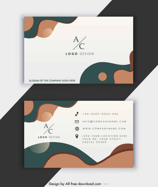 tarjeta de visita plantilla de texto logotipo de curvas abstractas decoración