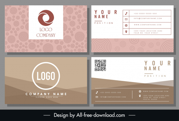 template bisnis kartu abstrak dekorasi cokelat merah muda