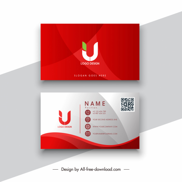 templat kartu bisnis dekorasi merah putih yang elegan
