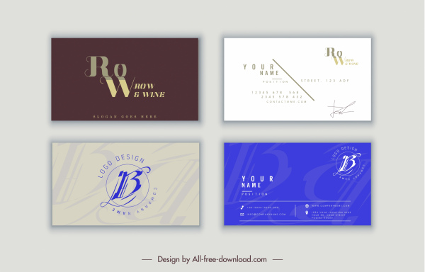 ornamento de diseño de tarjetas de visita plantillas diseño moderno textos