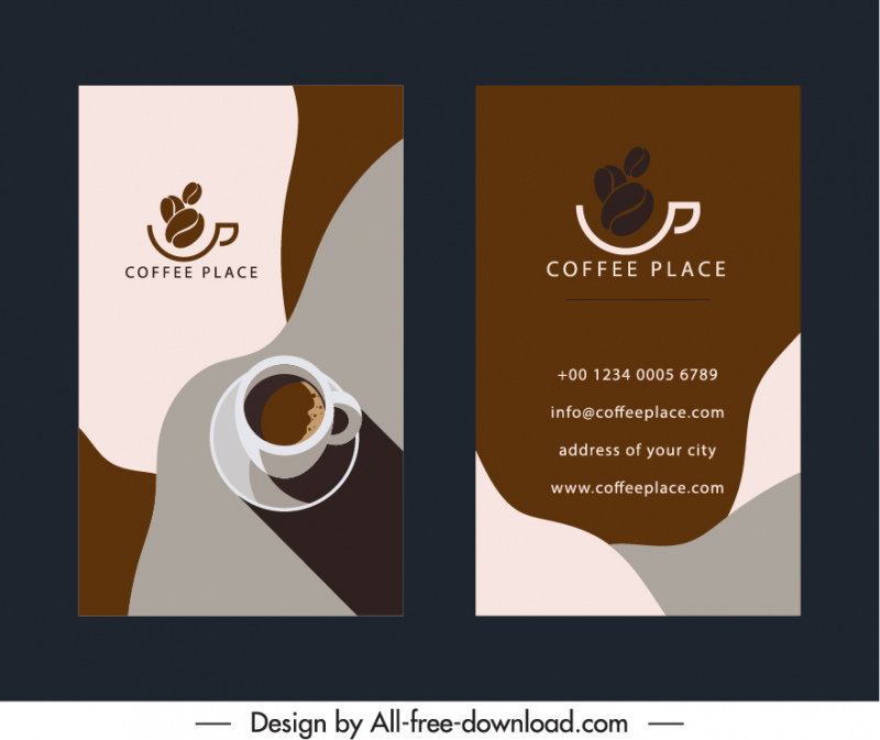 визитные карточки шаблоны кофейной чашки декор