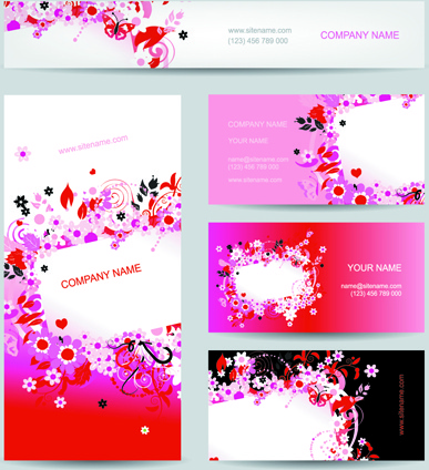Business Cards With Banner Design Vector