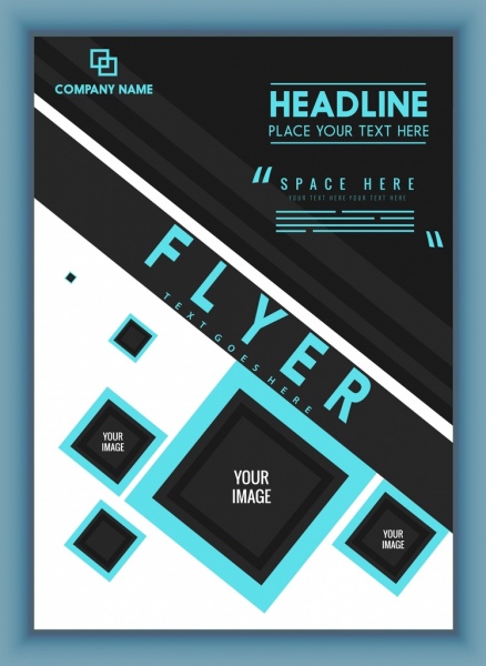 Business Flyer Hintergrund moderne schwarze blaue geometrische Gestaltung