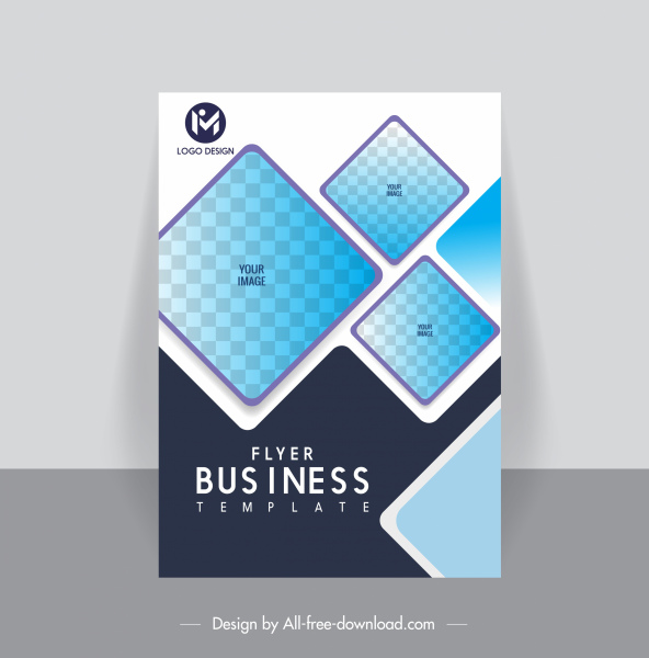 folleto de negocios plantilla de portada plana geométrica a cuadros decoración