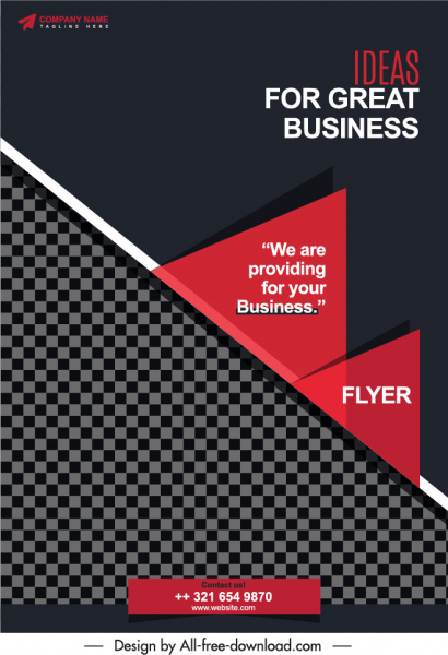 Business Flyer Cover Vorlage moderne dunkel karierte Geometrie