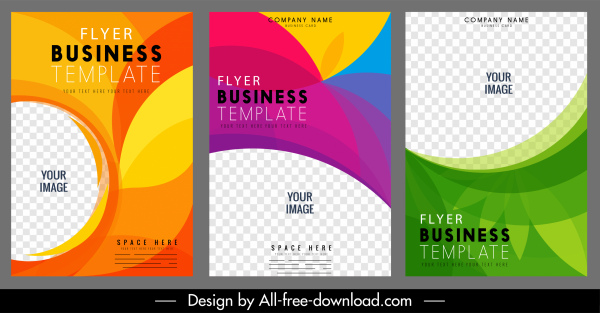 modelos de capa de folheto de negócios coloridos decoração dinâmica moderna