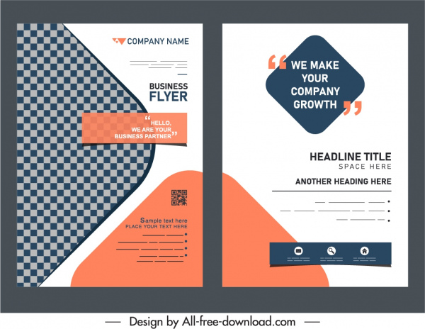 template flyer bisnis dekorasi datar sederhana elegan yang cerah
