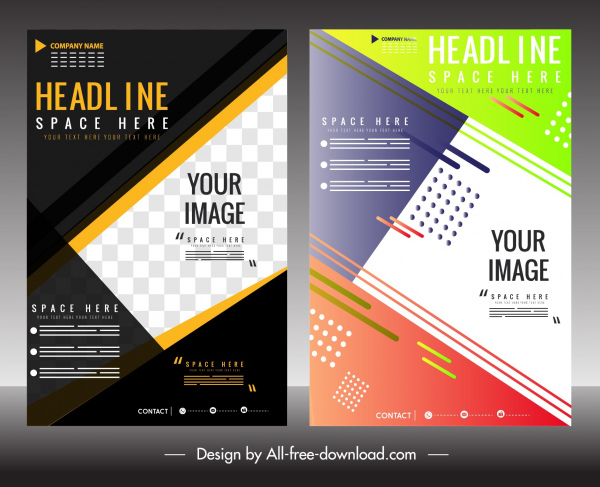 Bisnis flyer template warna-warni modern layout