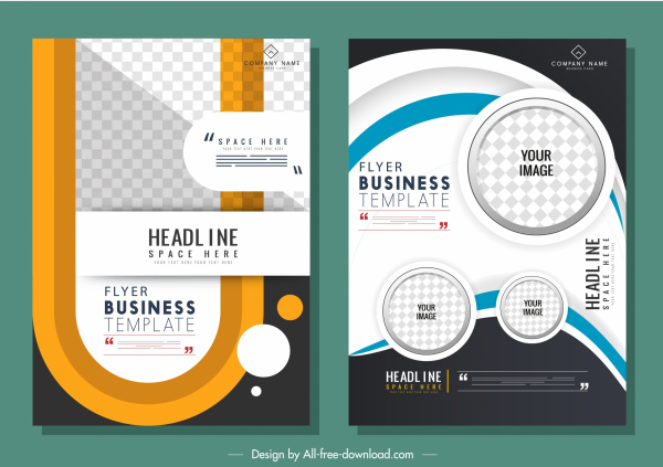 template Flyer bisnis yang dinamis dekorasi modern berwarna-warni