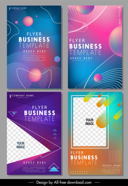 plantillas de folletos de negocios diseño dinámico colorido decoración moderna