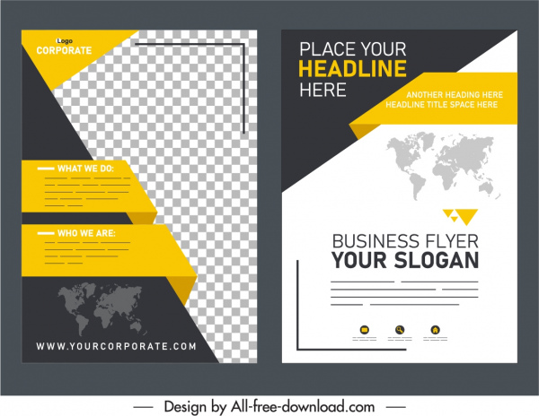 template flyer bisnis dekorasi 3d modern yang elegan