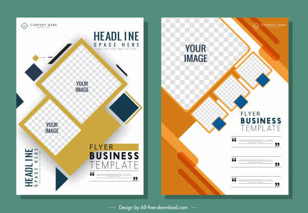 plantillas de folleto de negocios decoración geométrica plana moderna