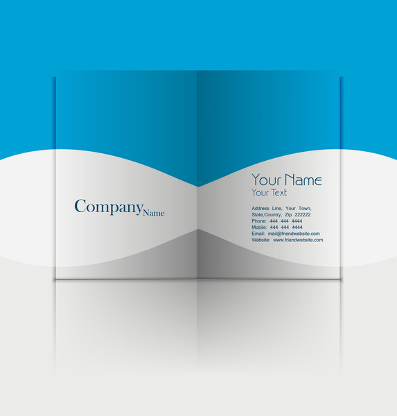 ビジネス企業のパンフレットやカード プレゼンテーション デザイン チラシ テンプレートを折る
