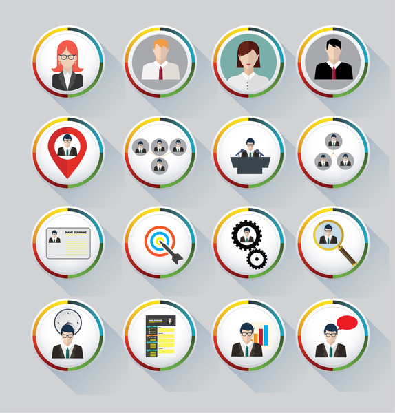 Business Icons Vektor mit Runde design