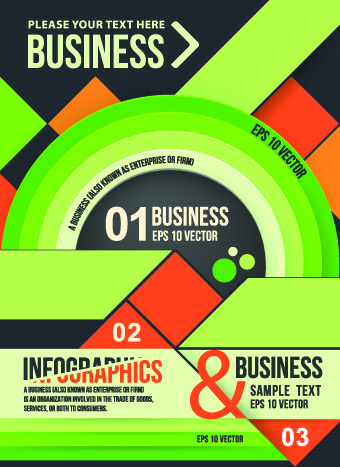 ビジネス インフォ グラフィック パンフレット カバー ベクトル
