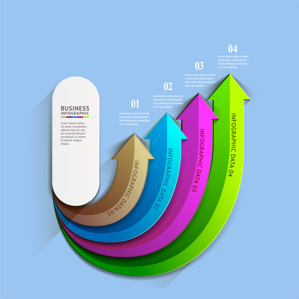 flecha colorida de negócios infográfico