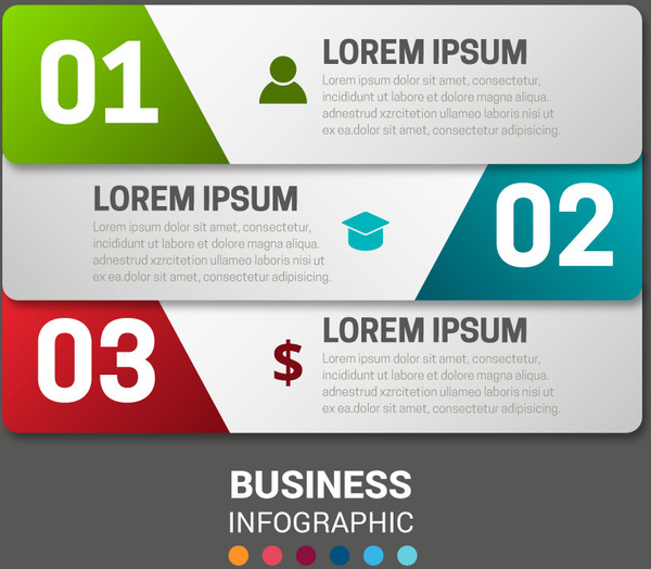 Business-Infografik-Design mit horizontalen Banner Anordnung