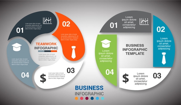 Business-Infografik-Diagramm-Design mit runden Zyklen