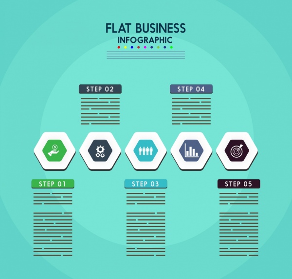 negócios infográfico design plano polígono ícones decoração