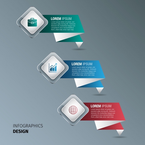 elemento de design de infográficos de negócios colorido projeto de origami