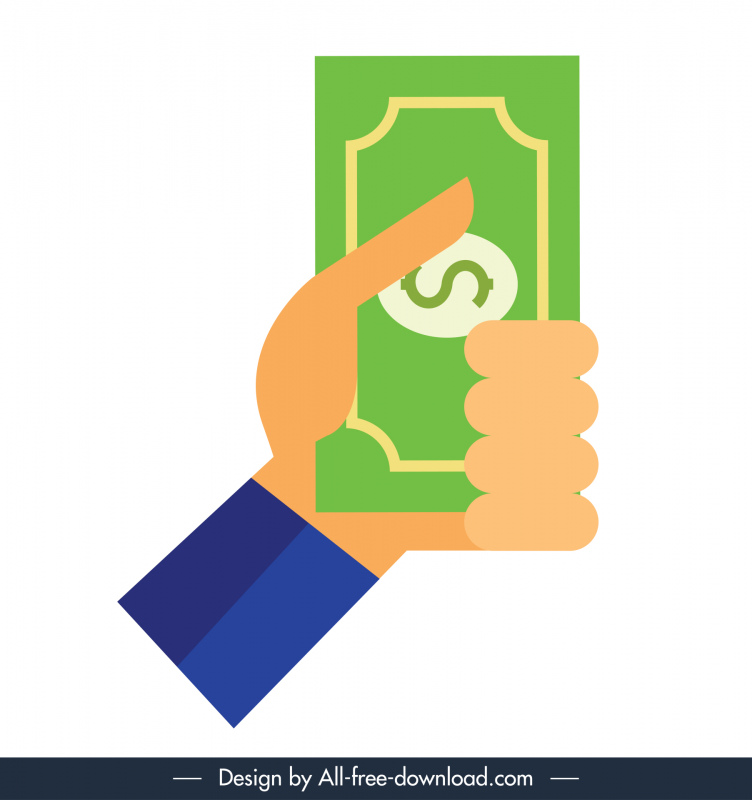 ícone de investimento empresarial mão segurando esboço de dinheiro