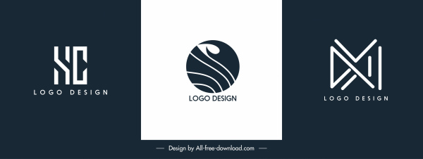 templat logo bisnis sketsa bentuk datar modern