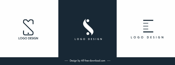 iş logosu basit düz şekiller kroki şablonları