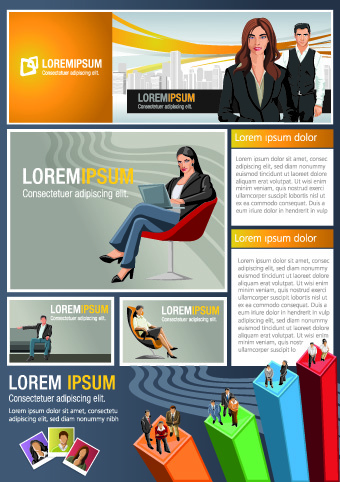 Business People Vector Template Set Business People Vector Template Set