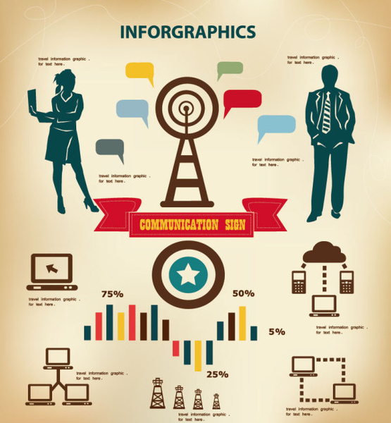 Empresarios con negocio infografía diseño vector