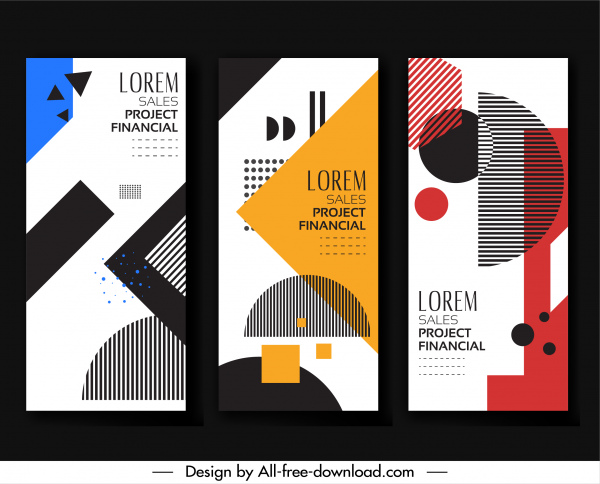 templat poster bisnis dekorasi geometri abstrak desain vertikal