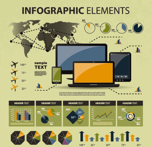 Bisnis skema dan infographics elemen vektor