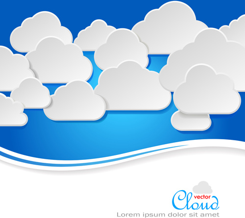 Business-soziale-Vorlage mit Cloud-Hintergründe