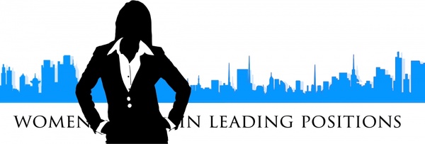 donna d'affari silhouette vettore illustrazione con città sullo sfondo