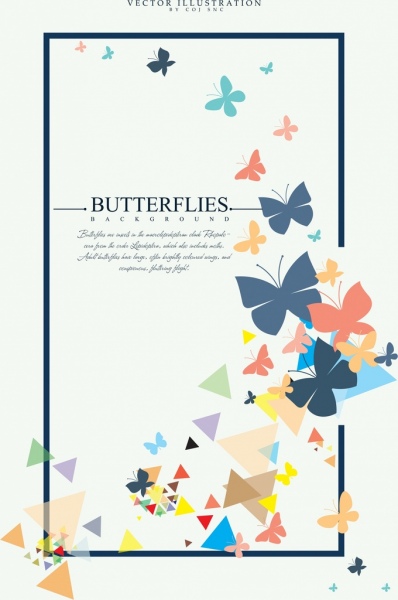 ícones coloridos de planos de fundo de borboletas