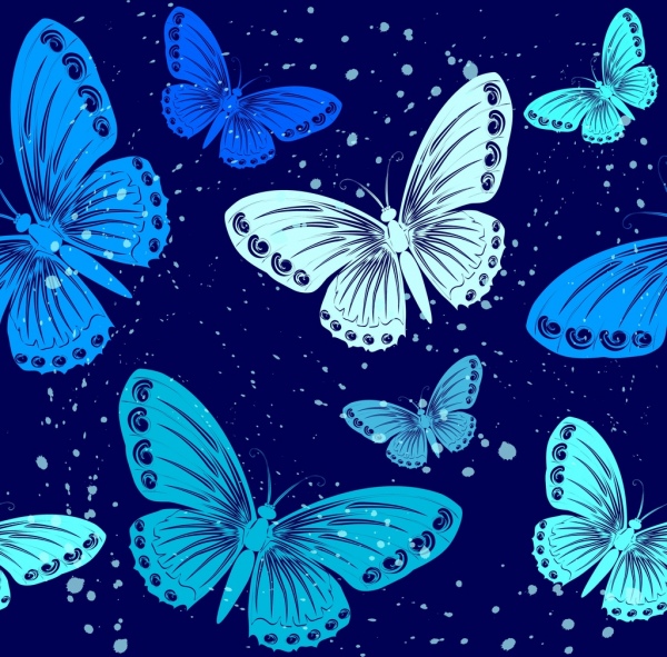 蝴蝶背景深蓝色的装饰