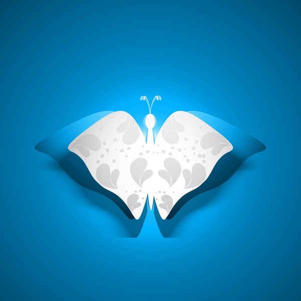 papillon bleu de styles artistiques vecteur coloré fond